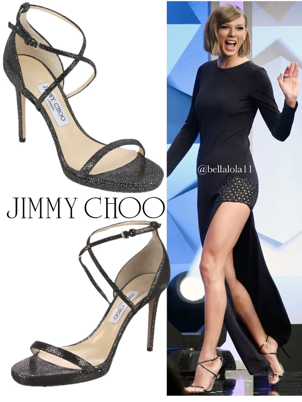 AUTHENTIC JIMMY CHOO x TAYLOR SWIFT BLACK HEELS